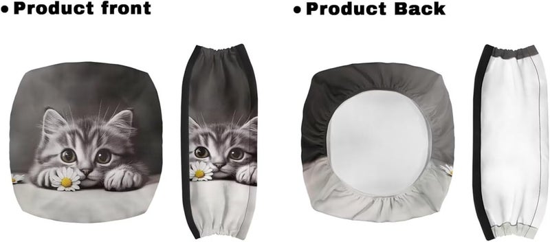 LedBack Cute Gray Cat Rollator Cover Universal Rollator Walker Seat and Backrest Covers Walker Accessories Sets for Seniors Underseat Pouch Tote for Rolling Walkers - Image 2